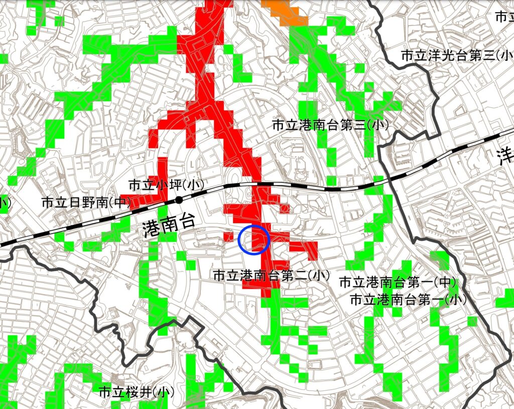 横浜市 港南区液状化マップ